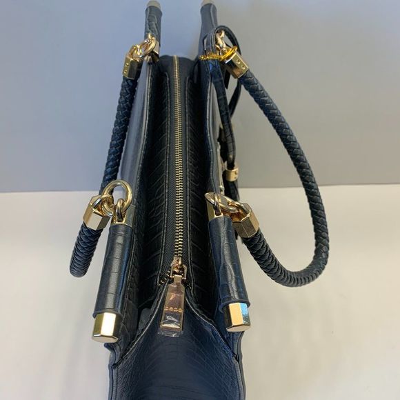 bebe Natalie Croco Shopper Satchel Handbag Grey - Picture 5 of 12